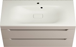 Style Line Тумба с кварцевой раковиной жасмин Остин 100 подвесная крем – фотография-1